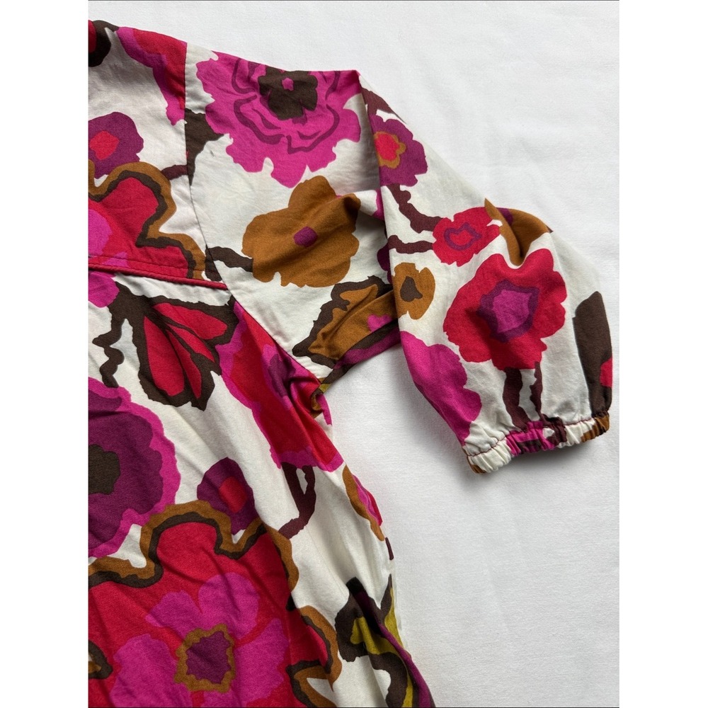 Pink Chicken Floral Dress Kids 8Y Multicolor Retro A-Line Boho Cotton - Picture 5 of 14